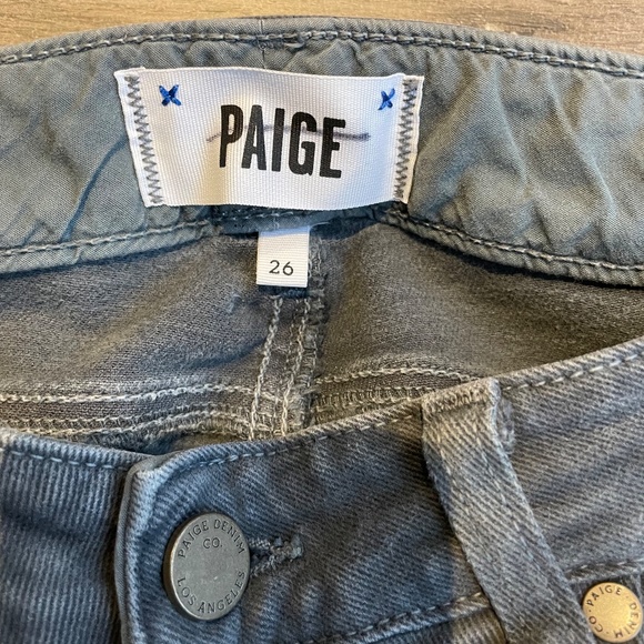 Paige Denim Marley Moto Skinny Jeans in Black Current (Gray) Size 26 - Picture 4 of 5